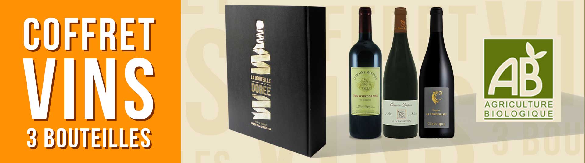 Coffret vin Languedoc Agriculture Biologique 3 bouteilles Coffret vin Languedoc Agriculture Biologique 3 bouteilles