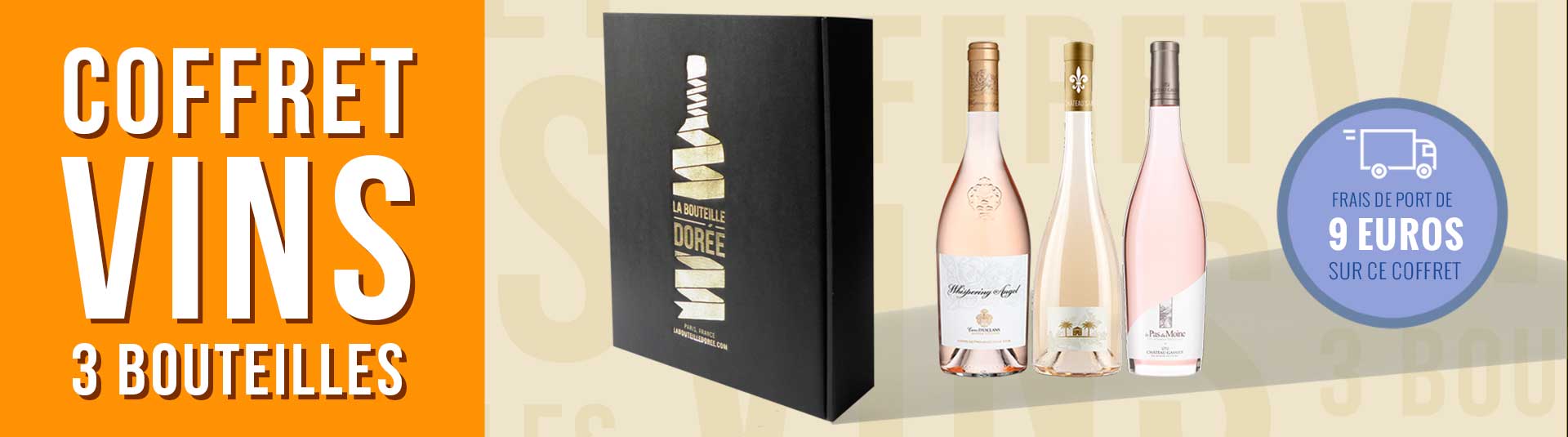 Coffret 3 bouteilles vin rosé Côtes de Provence Coffret 3 bouteilles vin rosé Côtes de Provence