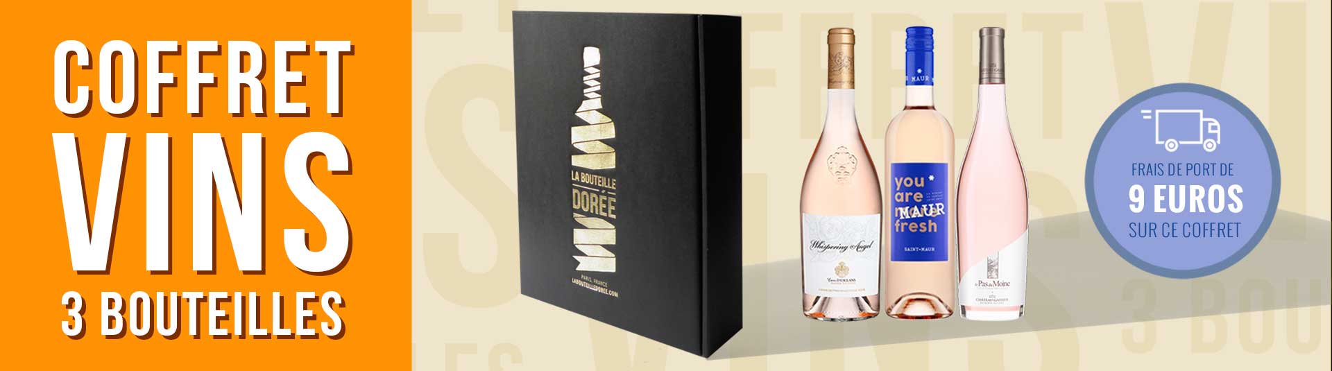Coffret 3 bouteilles vin rosé de Provence