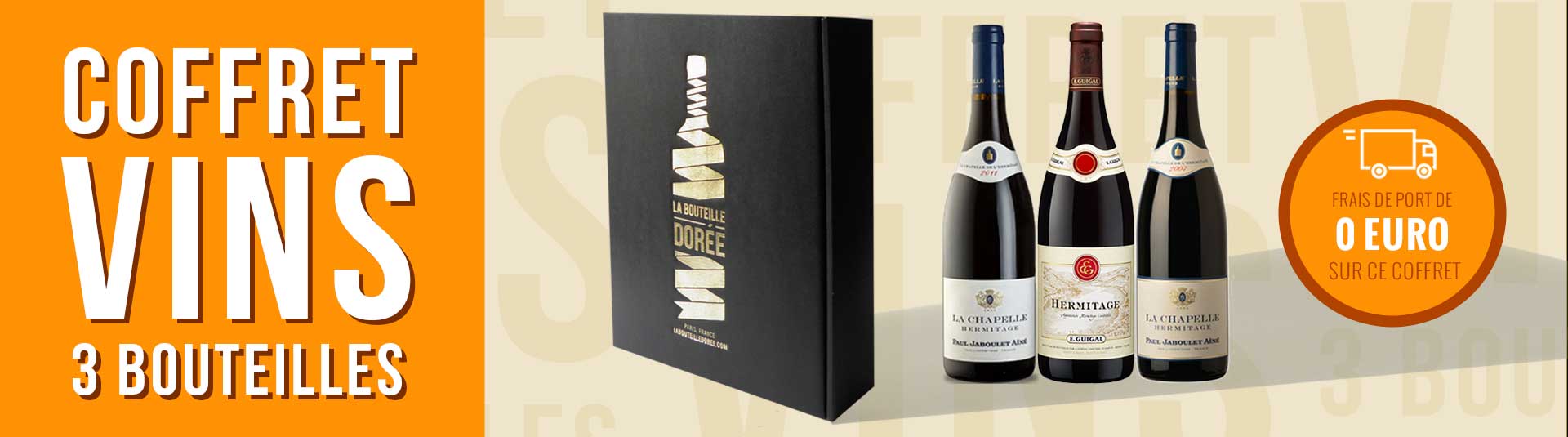Coffret vin Prestige 3 bouteilles Bourgogne Corton Coffret vin Prestige 3 bouteilles Hermitage Rouge
