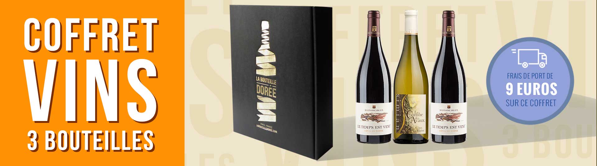 coffret vin Rhône 3 bouteilles cépages Roussanne, Grenache Noir et Grenache Blanc