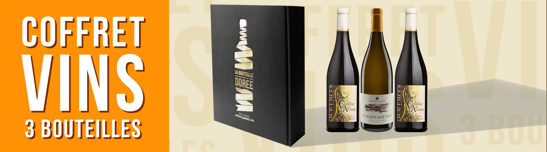 coffret vin Rhône 3 bouteilles cépages Viognier et Syrah coffret vin Rhône 3 bouteilles cépages Roussanne, Grenache Noir et Grenache Blanc