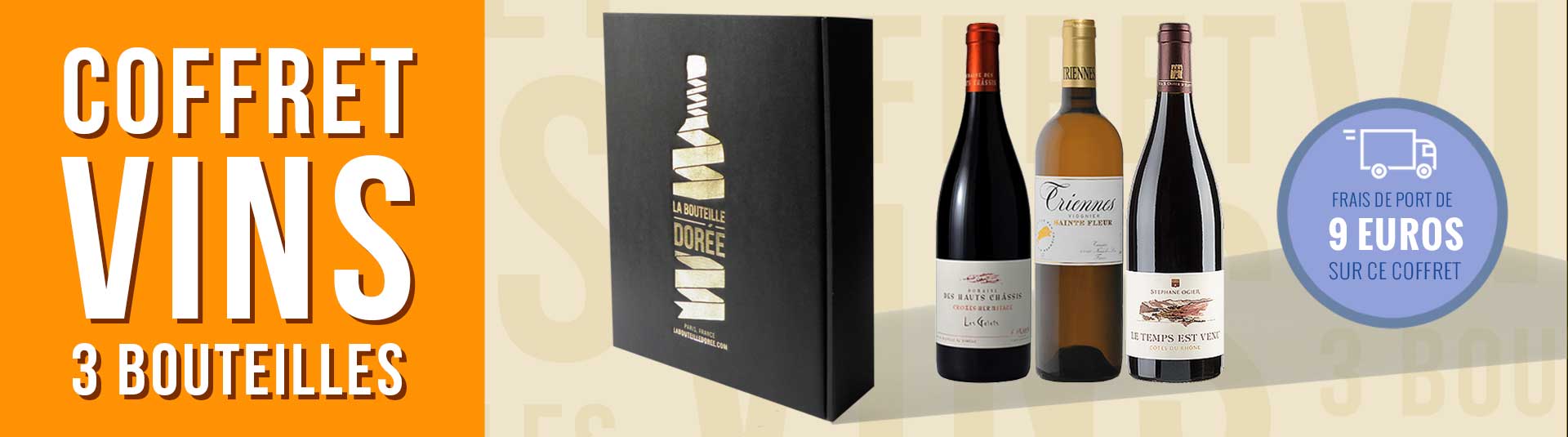 coffret vin Rhône 3 bouteilles cépages Viognier, Syrah et Grenache coffret vin Rhône 3 bouteilles cépages Syrah, Grenache, Marsanne et Roussanne