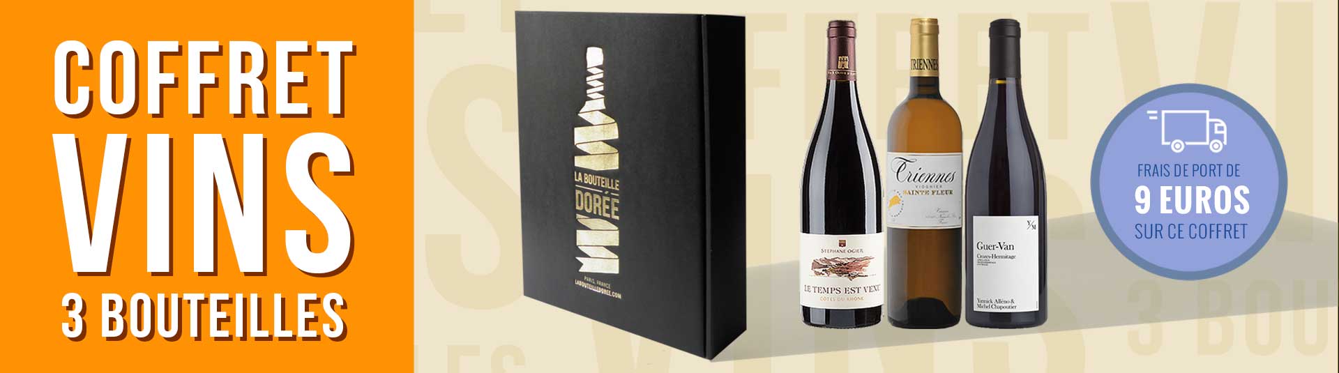 coffret vin Rhône 3 bouteilles cépages Viognier, Syrah et Grenache coffret vin Rhône 3 bouteilles cépages Syrah, Grenache, Marsanne et Roussanne