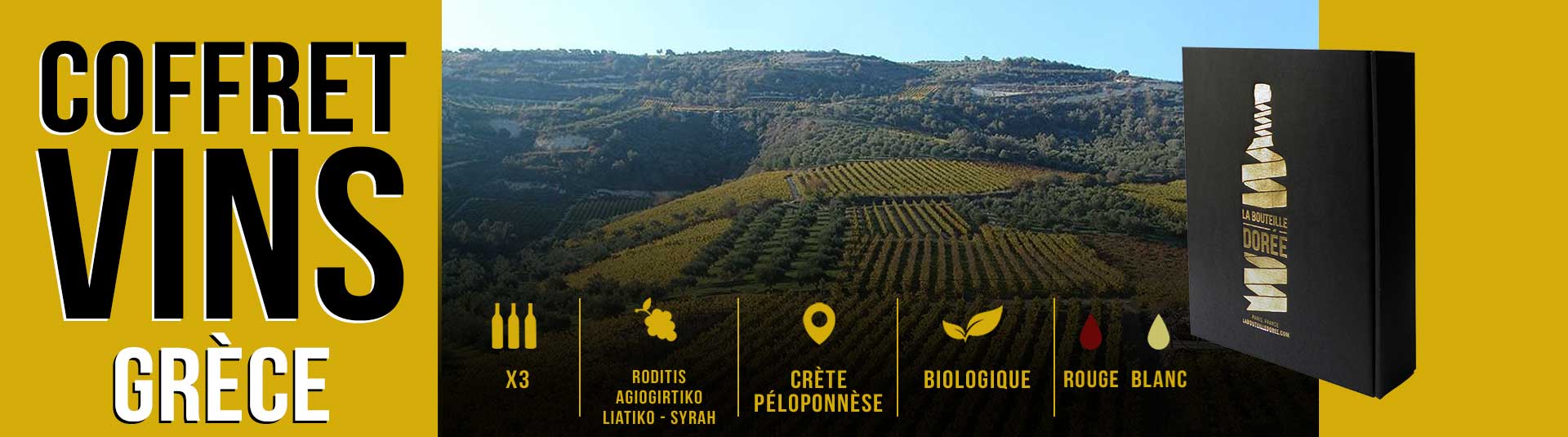 Coffret vin Grèce BIO 3 bouteilles