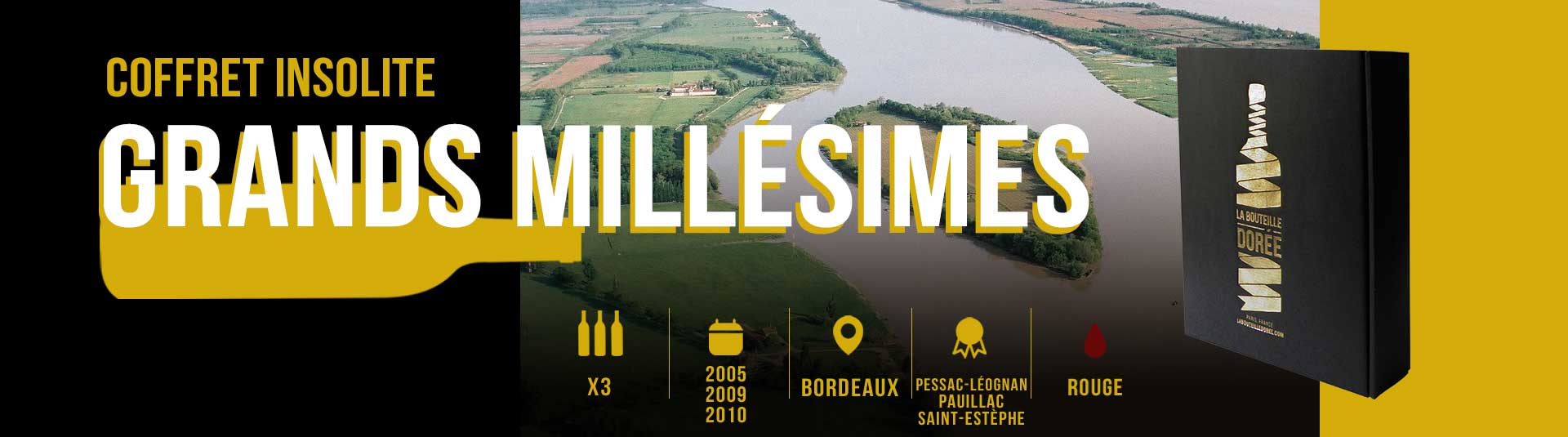 coffret vin 3 bouteilles Bordeaux grands crus classés 2005 2009 2010