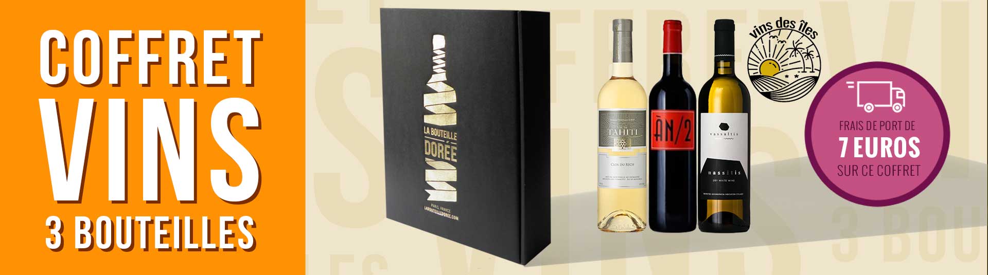 Coffret vin rouge Agriculture Biologique 3 bouteilles Coffret vin des îles rouge et blanc 3 bouteilles