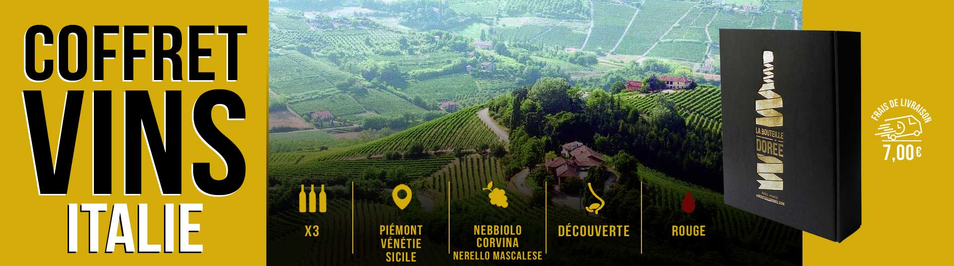 Coffret vin rouge Italie Sélection 3 bouteilles