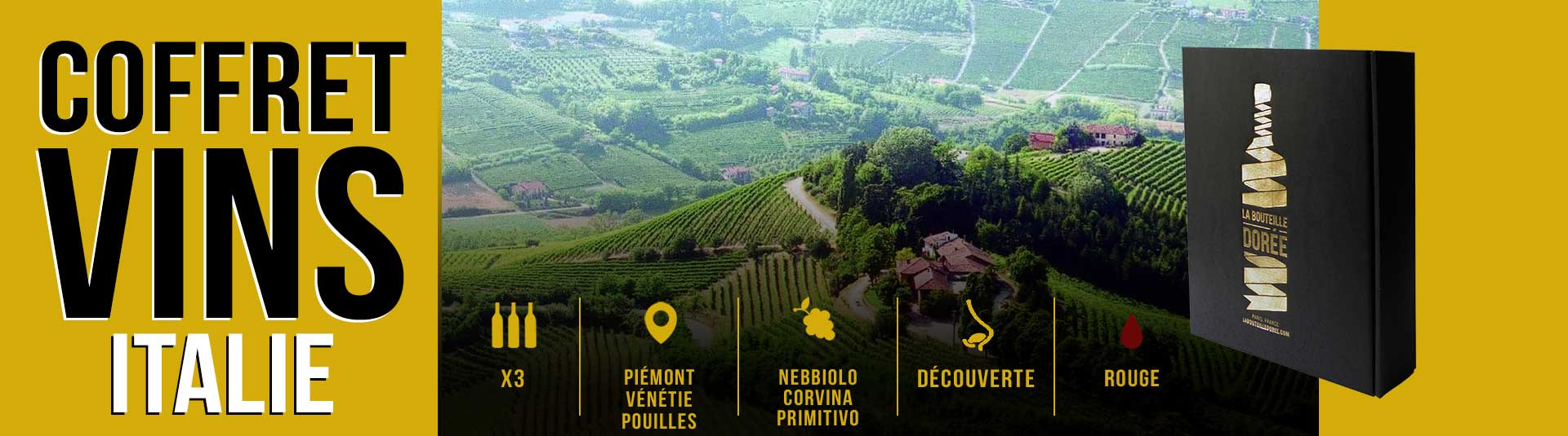 Coffret vin rouge Italie Sélection 3 bouteilles