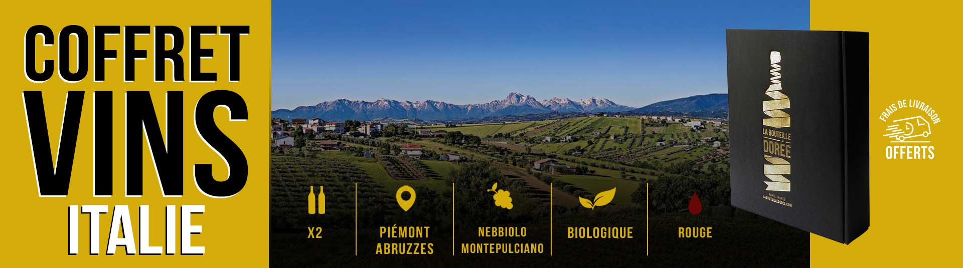 Coffret vin rouge Italie Prestige 2 bouteilles