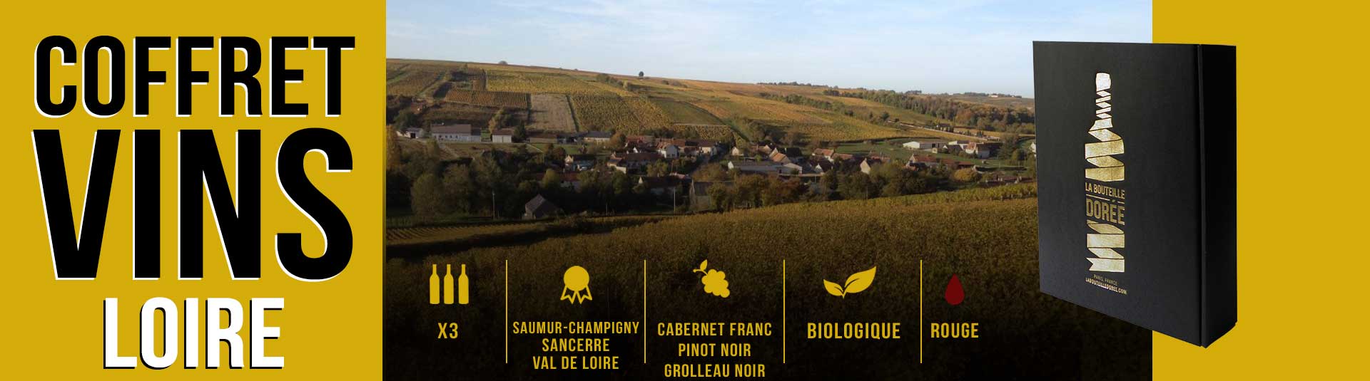 Coffret vin Languedoc Agriculture Biologique 3 bouteilles Coffret vin rouge Loire 3 bouteilles