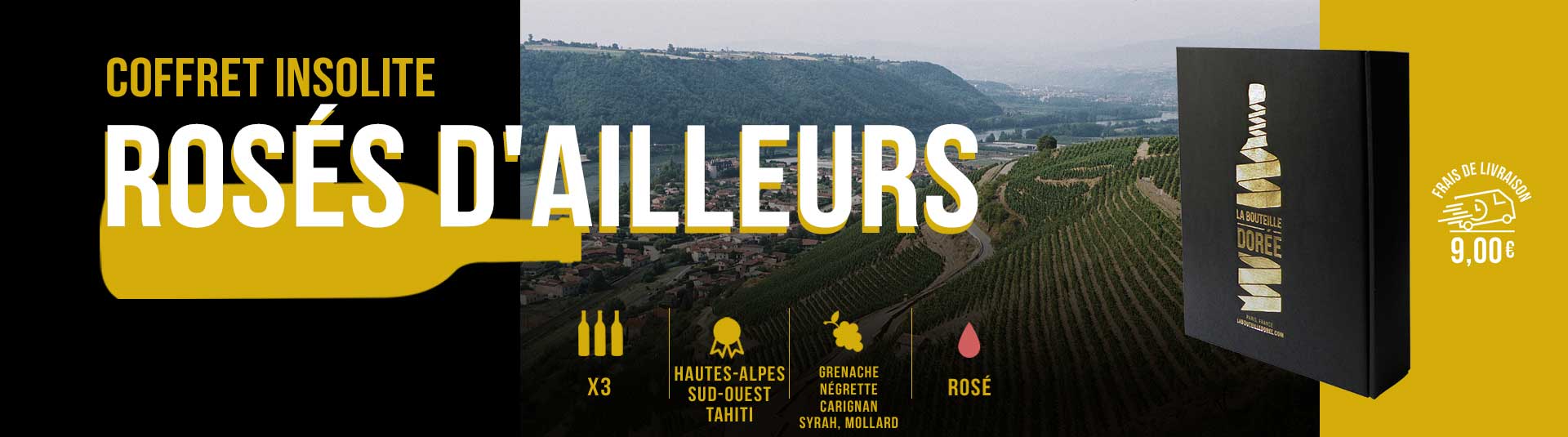Coffret vin rosés d'ailleurs Sélection 3 bouteilles