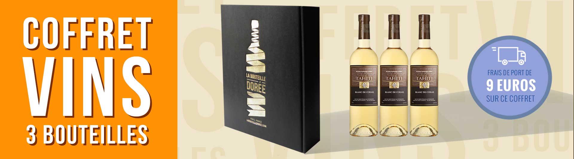 Cofffret vin blanc Tahiti 3 bouteilles