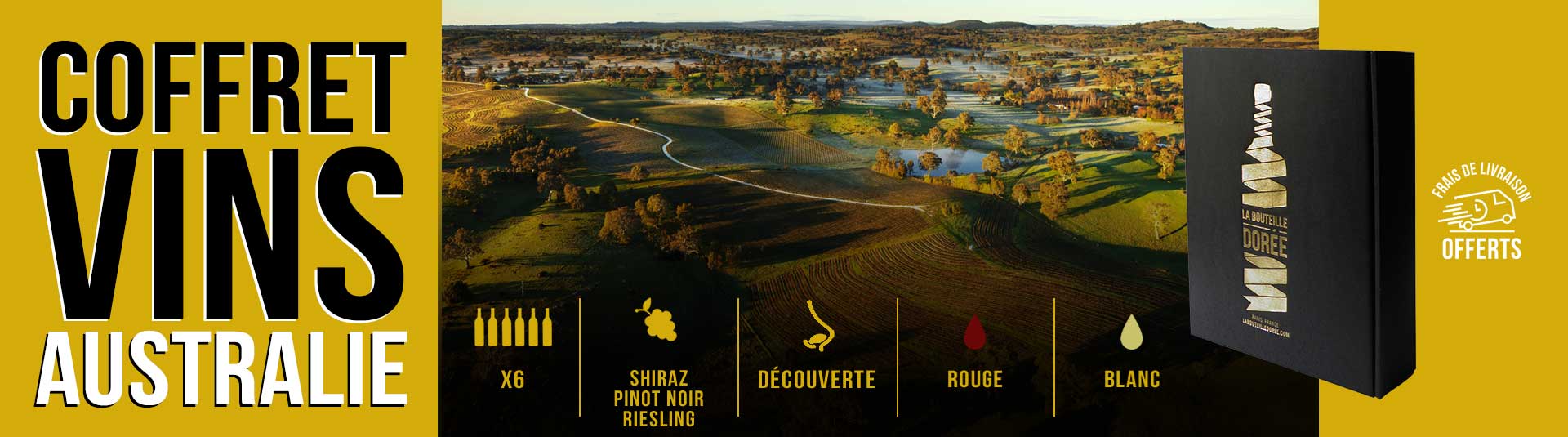 Coffret vin Bourgogne Prestige Chambolle-Musigny Coffret vin Australie 6 bouteilles