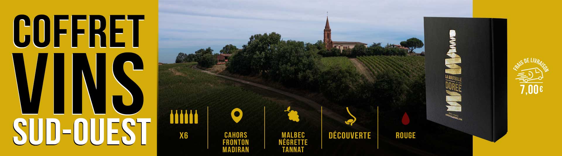 Coffret vin Bourgogne Prestige Chambolle-Musigny Coffret vin rouge Sud-Ouest 6 bouteilles