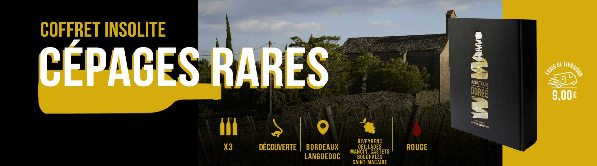 Coffret vin rouge cépages rares 3 bouteilles Coffret vin rouge Cépages Rares 3 bouteilles
