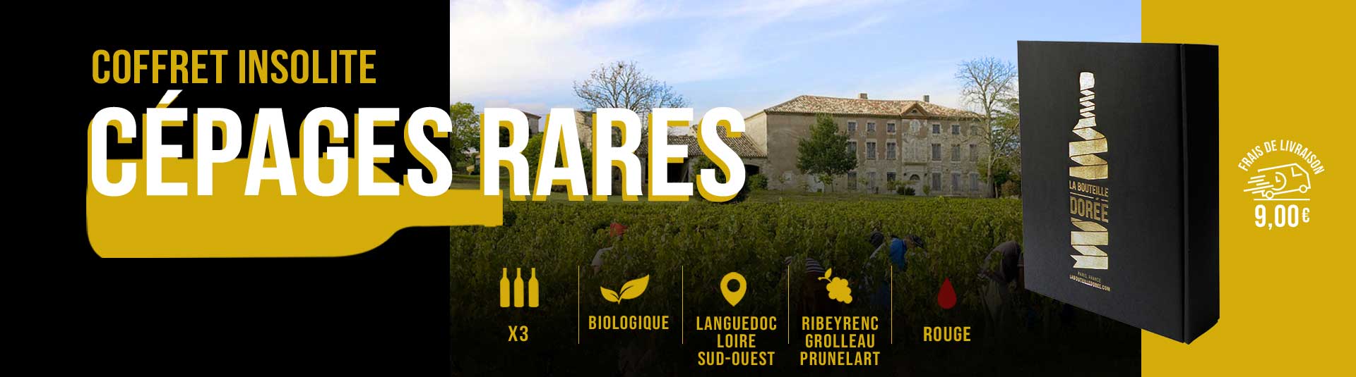 Cépages rares - Coffret vin BIO 3 bouteilles Cépages rares - Coffret vin rouge BIO 3 bouteilles