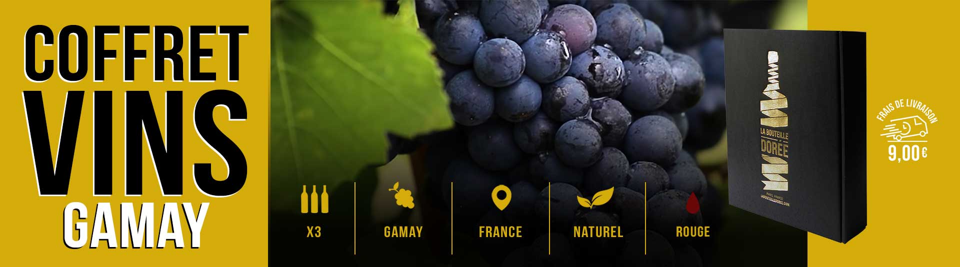 Coffret vin nature Gamay 3 bouteilles