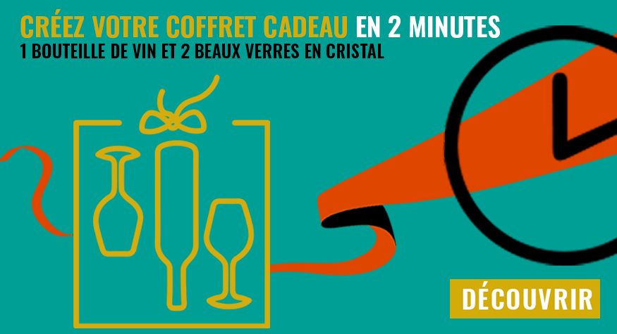 Composez votre coffret cadeau avec une bouteille de vin et deux verres de dégustation